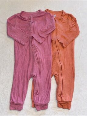Cloud islandOne-Piece Zipper sleeper Rompers in Pink and Orange